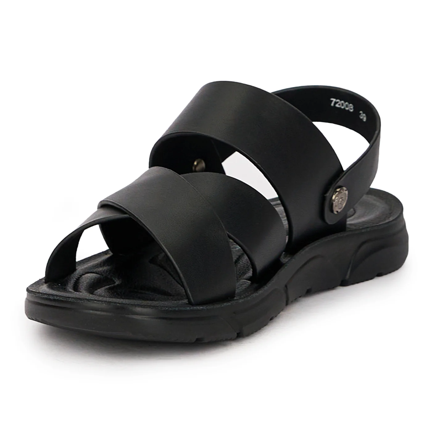 Sandale barbati din piele naturala neagra 7725 - Image 4