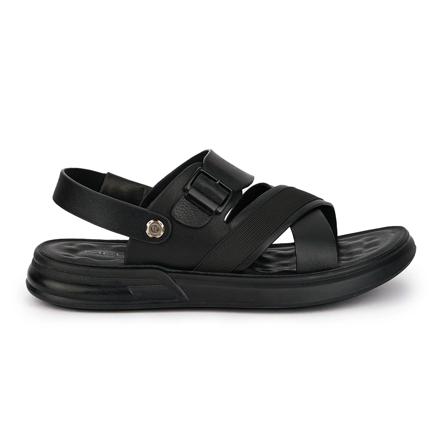 Sandale barbati din piele naturala neagra 7726