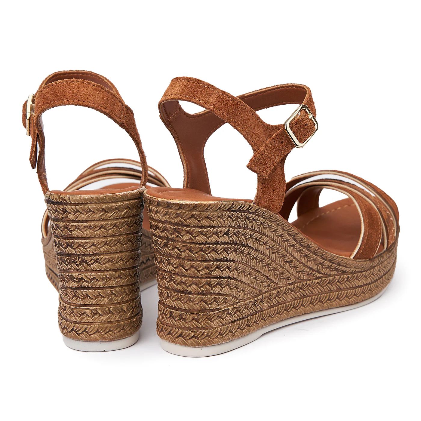 Sandale cu platforma din piele naturala maro 2510 - Image 2