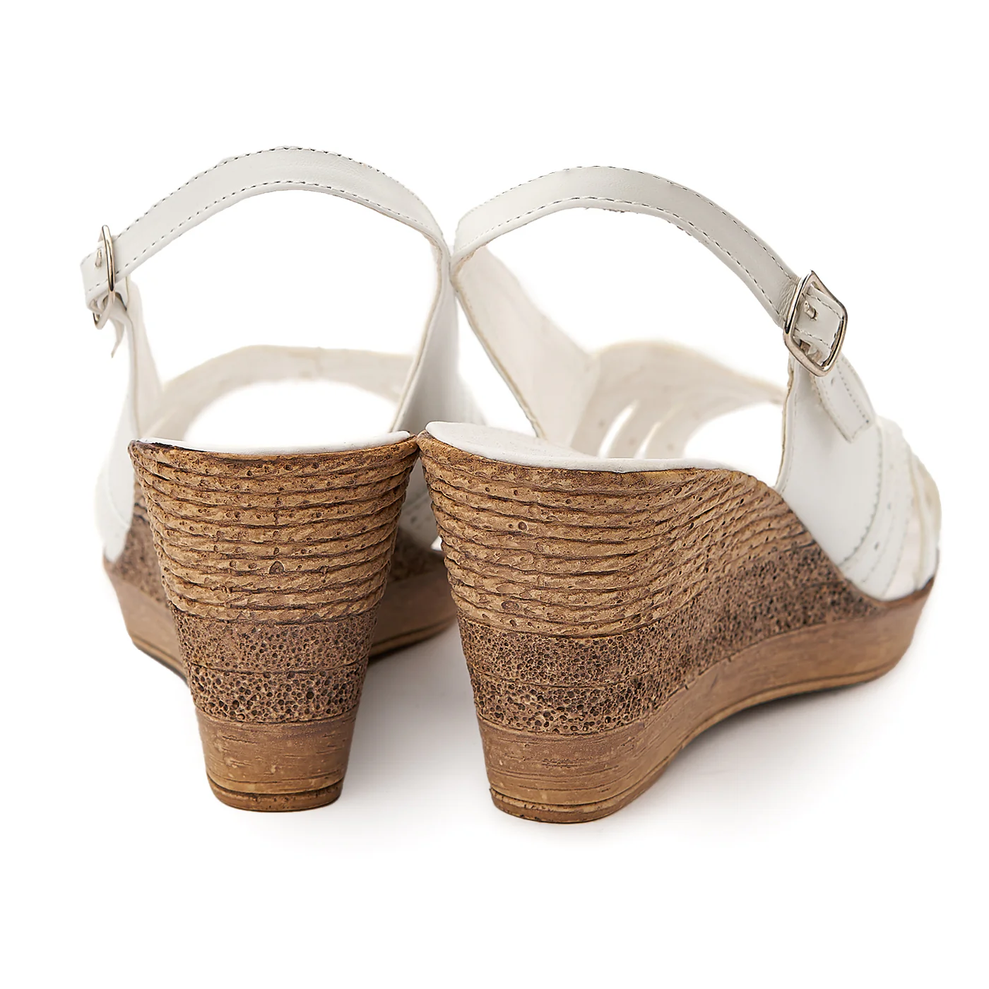 Sandale dama din piele alba cu platforma 2082 - Image 2