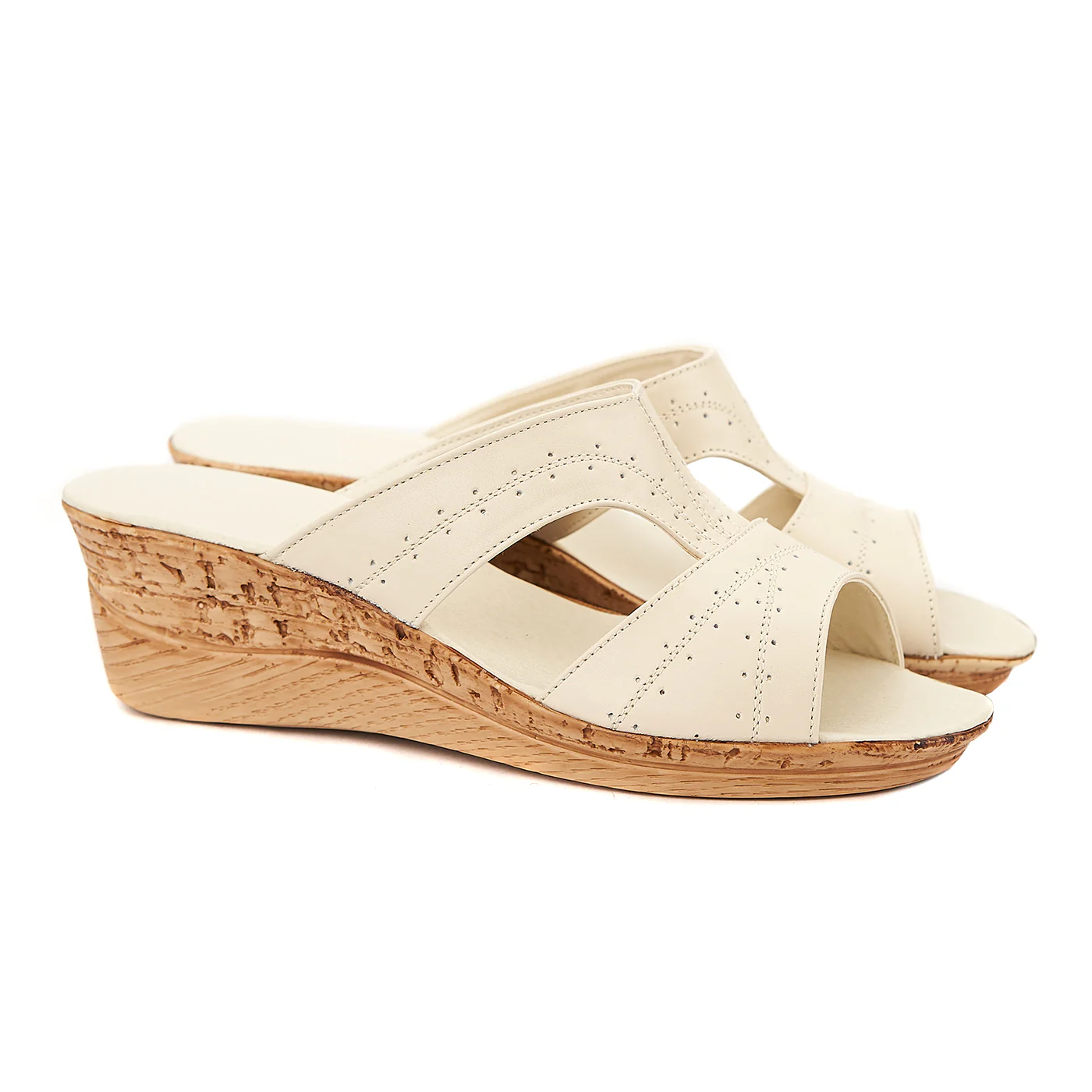 Sandale dama din piele crem cu platforma 2054