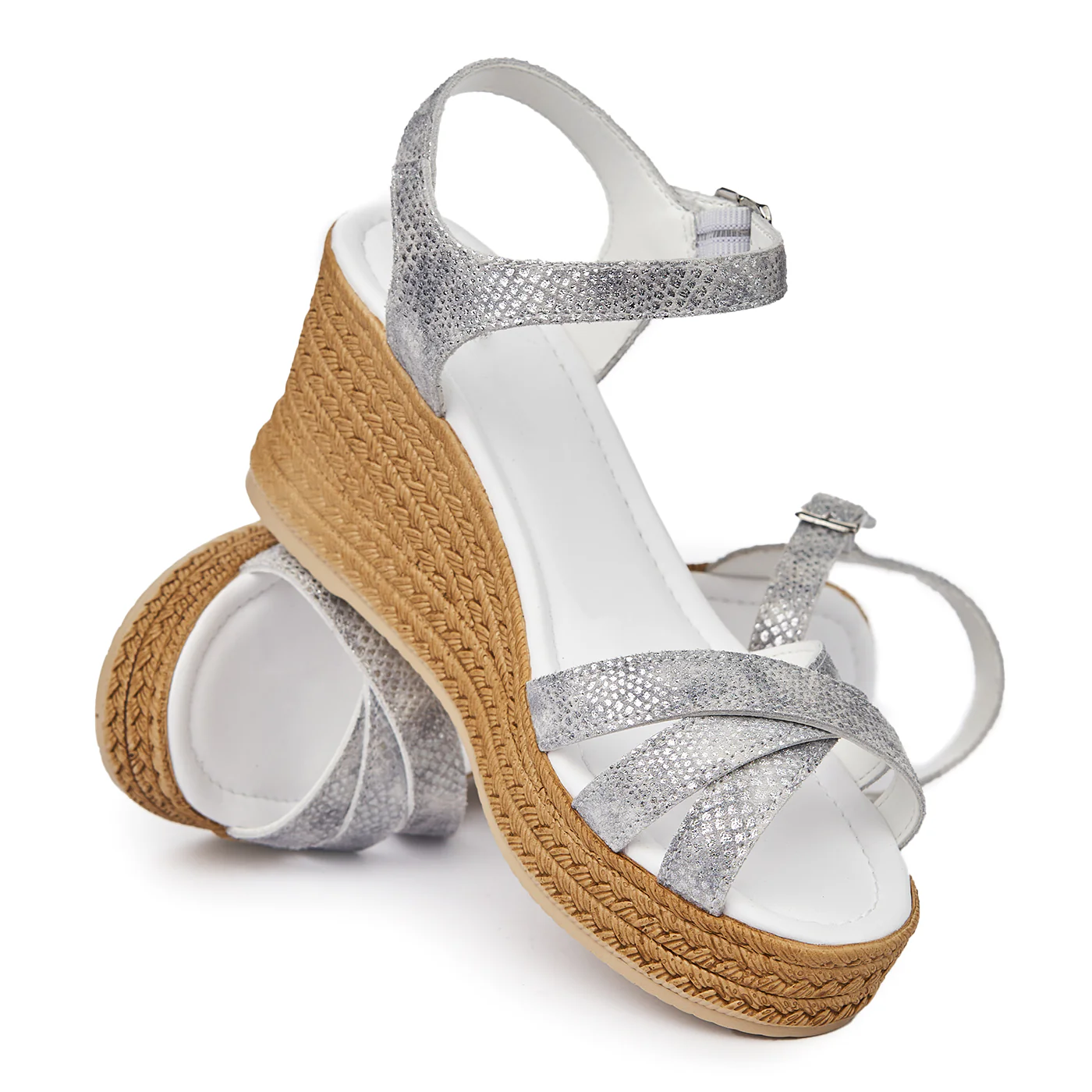 Sandale dama din piele gri cu platforma 2399 - Image 4