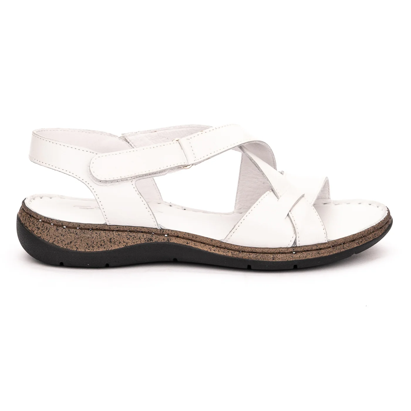 Sandale dama din piele naturala alba 13160