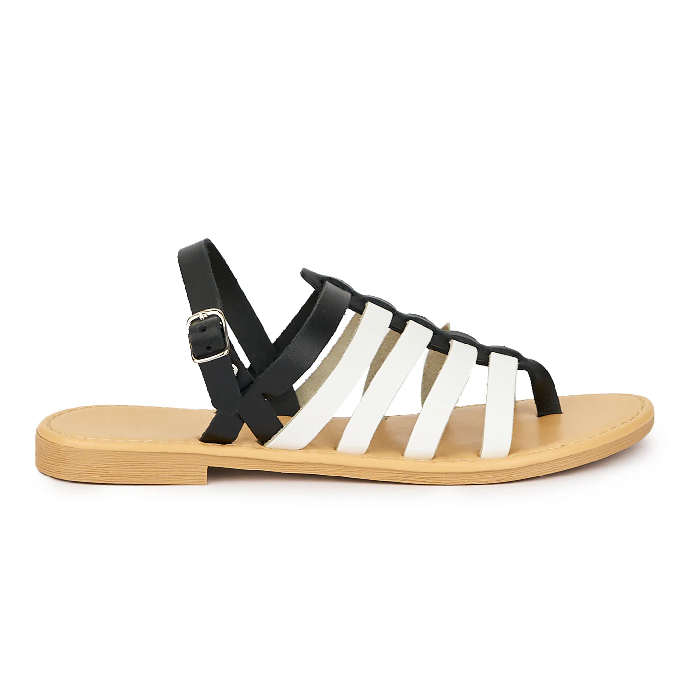 Sandale dama din piele naturala alba 15378