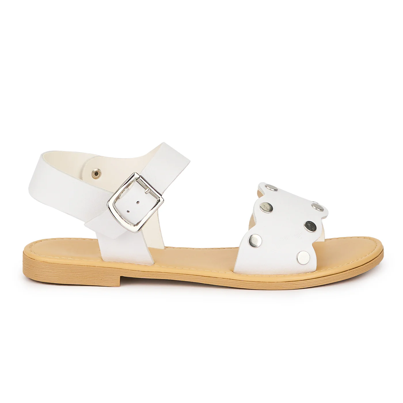 Sandale dama din piele naturala alba 15380