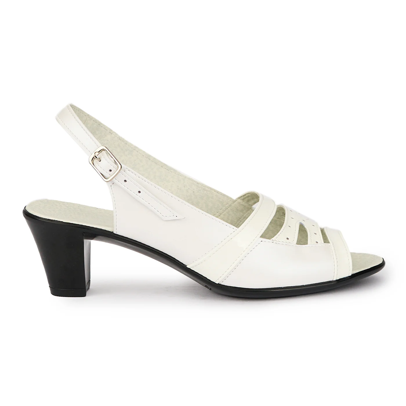 Sandale dama din piele naturala alba 15467