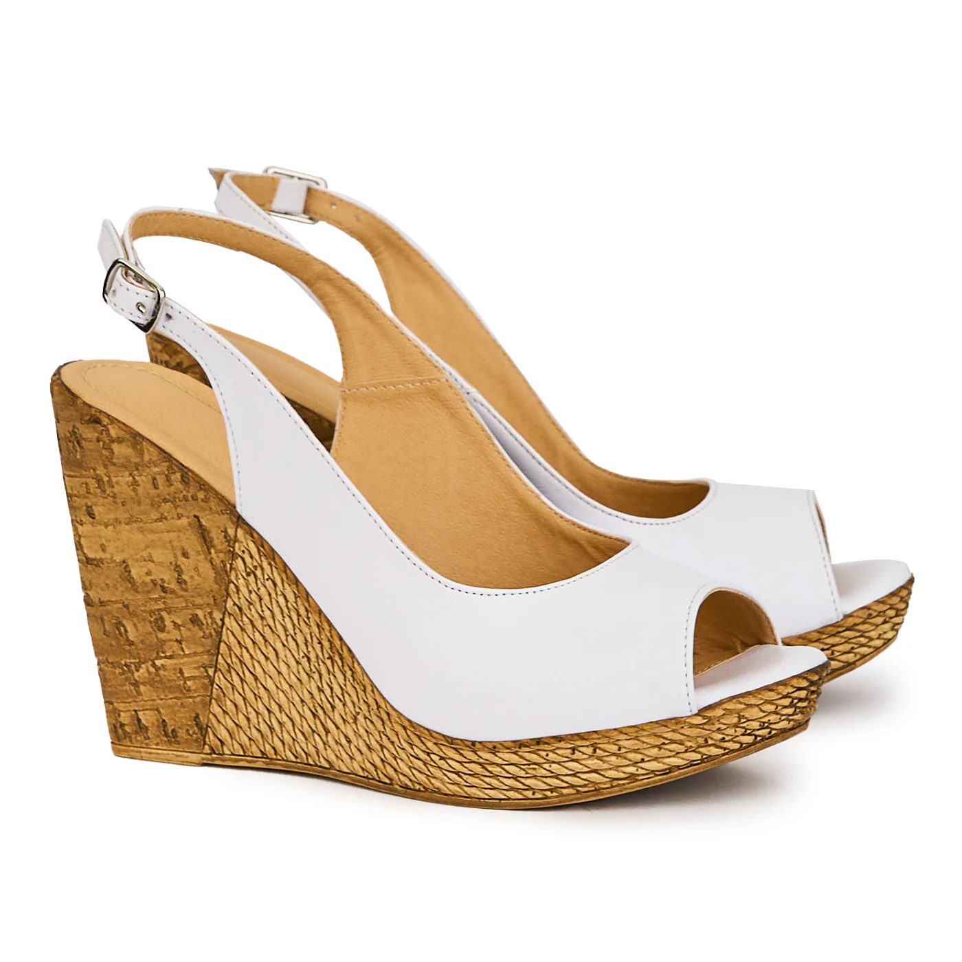Sandale dama din piele naturala alba cu platforma 10.5 cm 17036 - Image 4