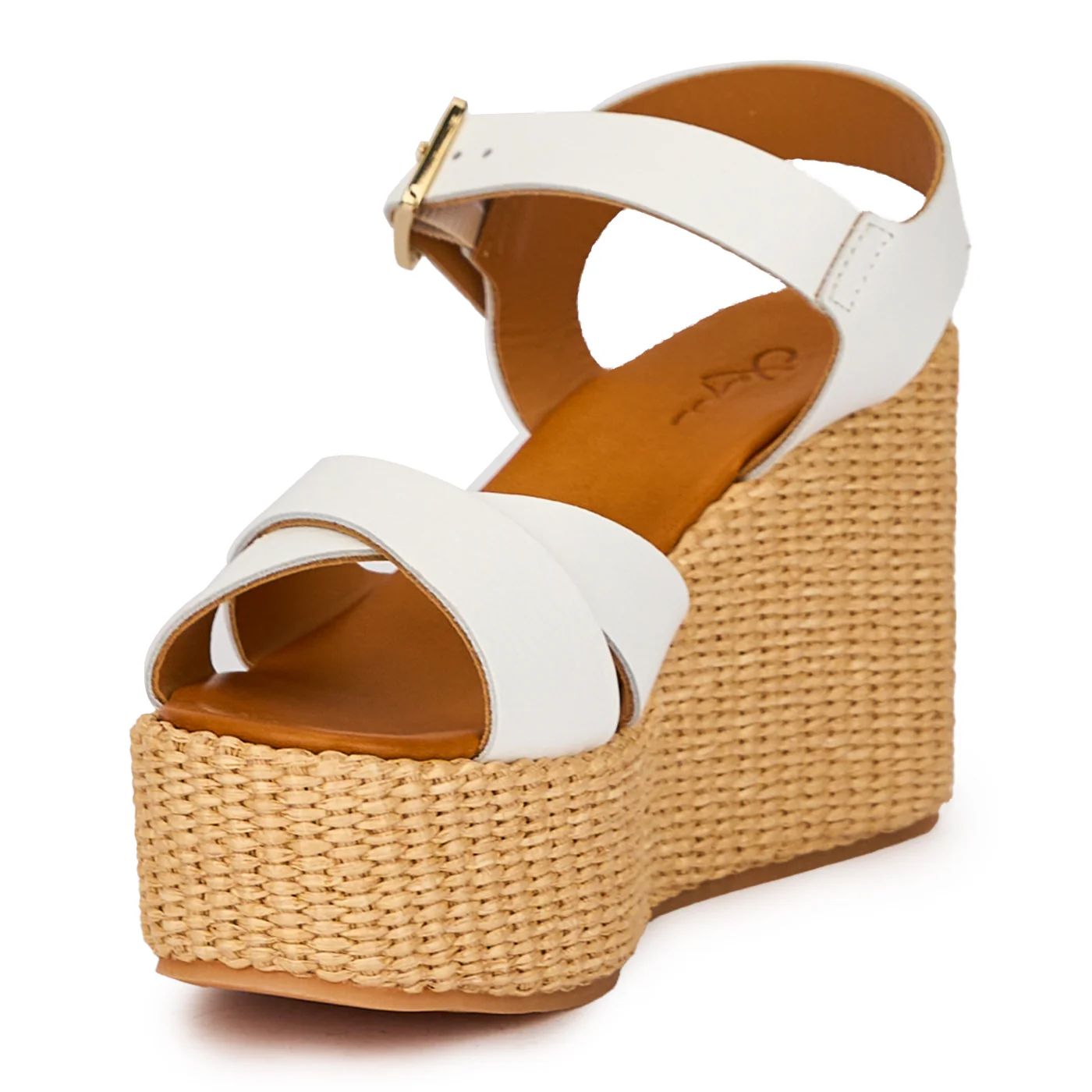 Sandale dama din piele naturala alba cu platforma 10 cm 15341 - Image 3