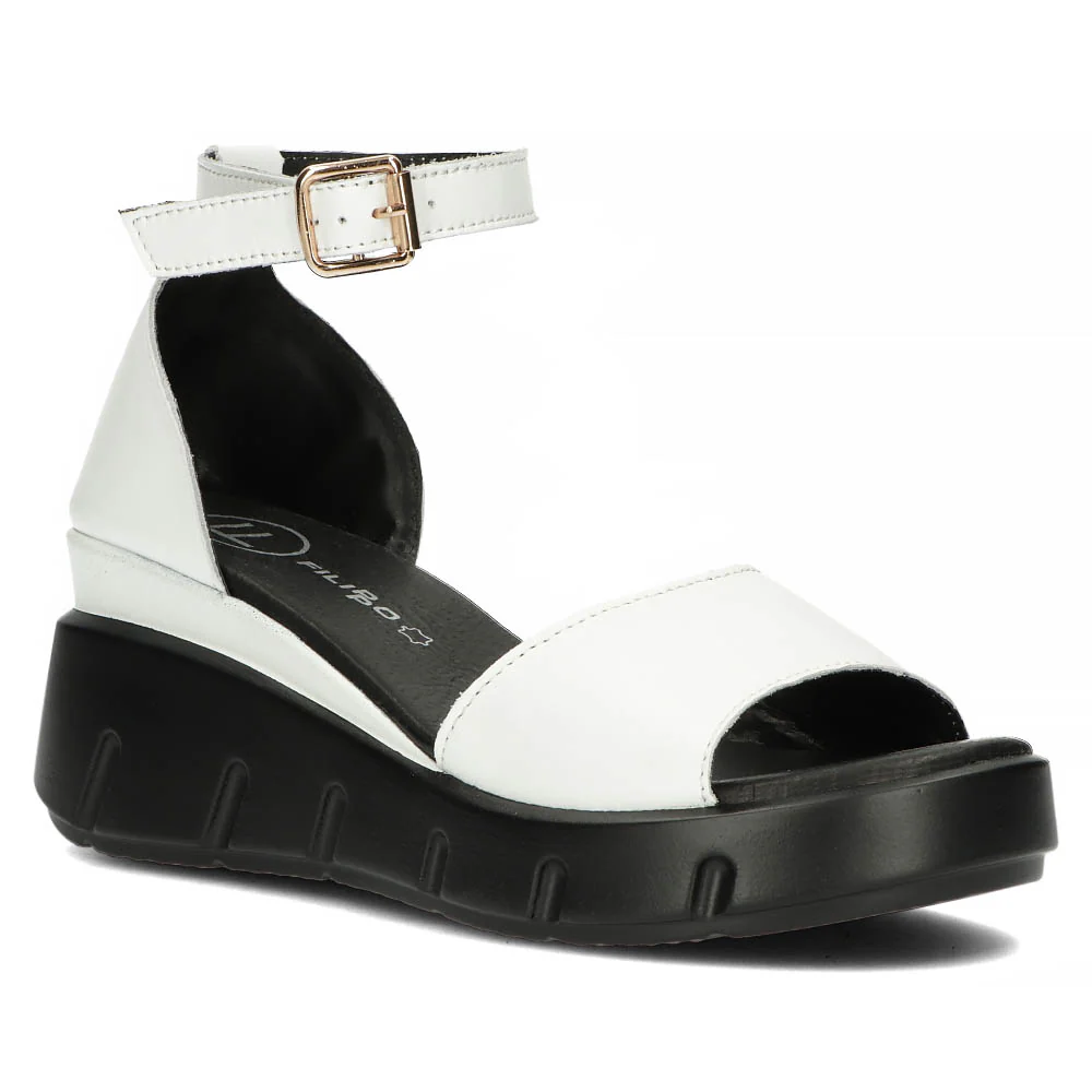 Sandale dama din piele naturala alba cu platforma 13305 - Image 3