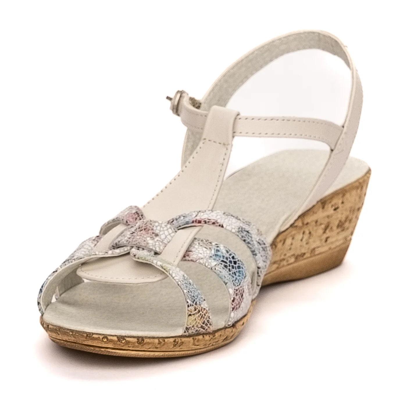 Sandale dama din piele naturala alba cu platforma 13338 - Image 3