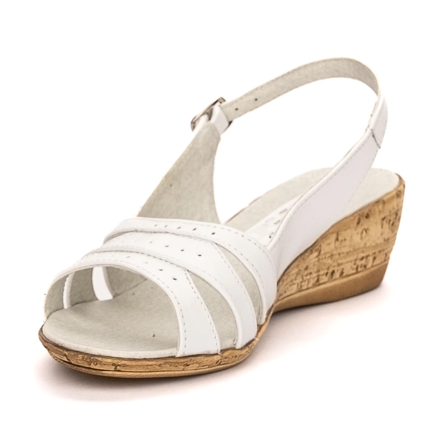 Sandale dama din piele naturala alba cu platforma 13339 - Image 3