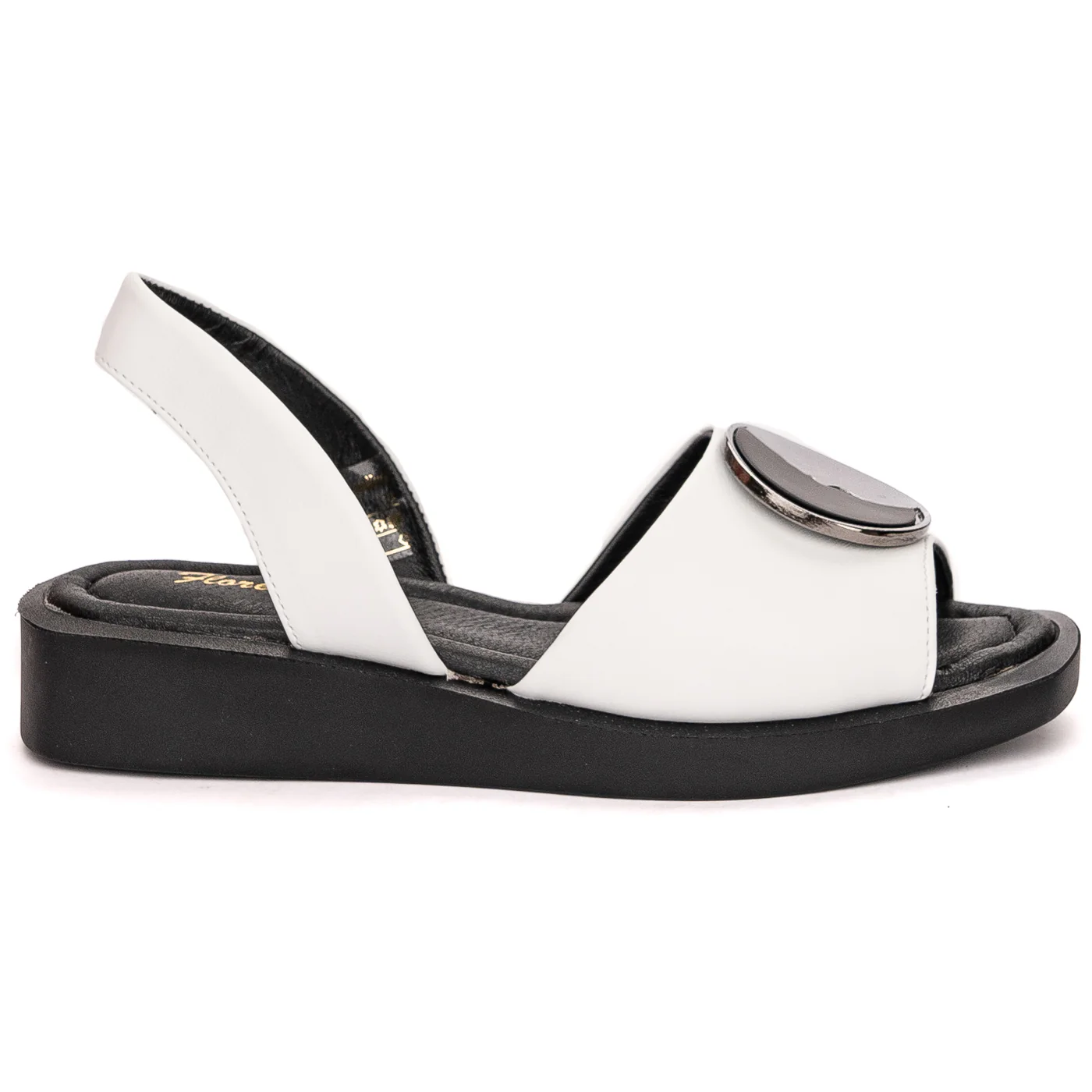 Sandale dama din piele naturala alba cu platforma 13596