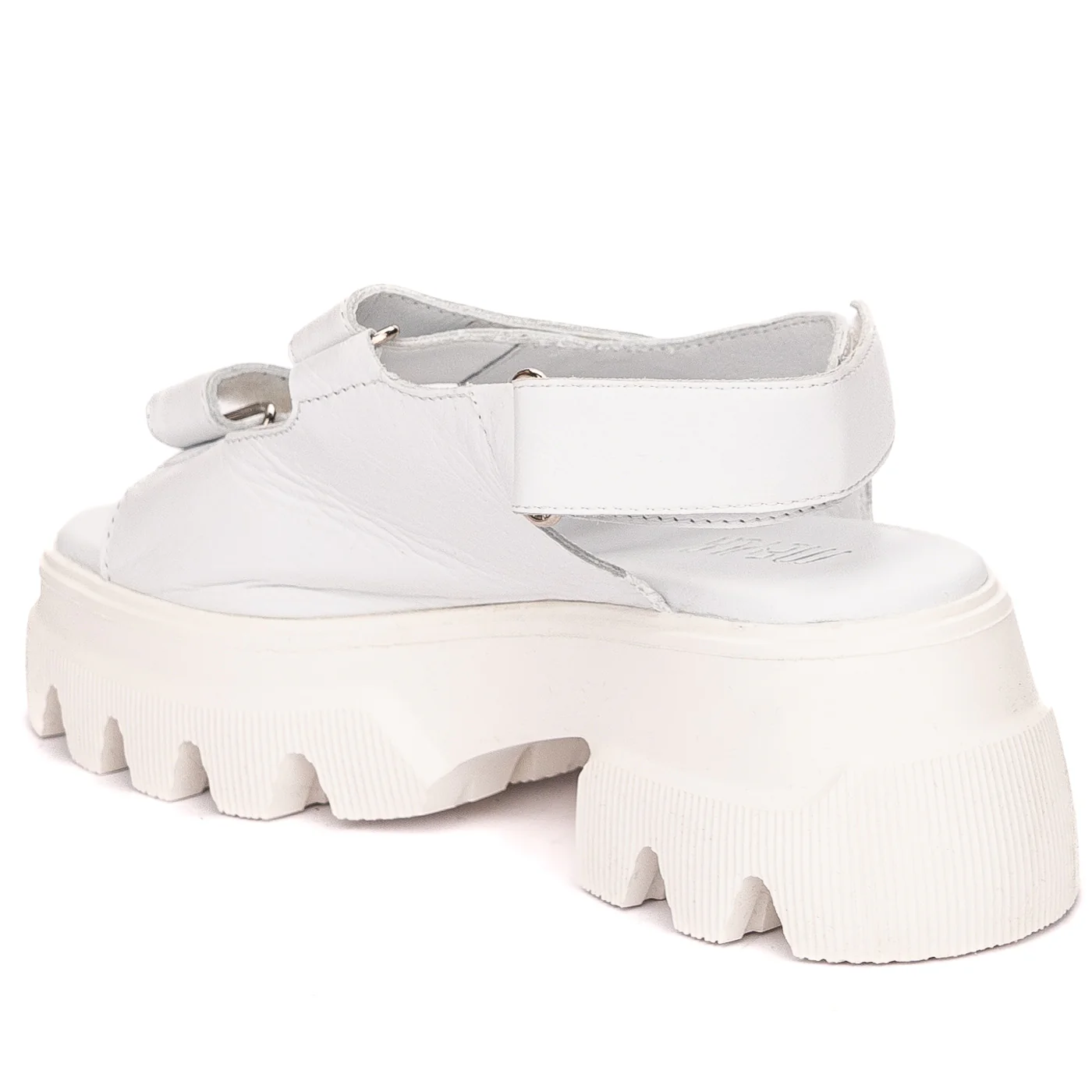 Sandale dama din piele naturala alba cu platforma 13607 - Image 2