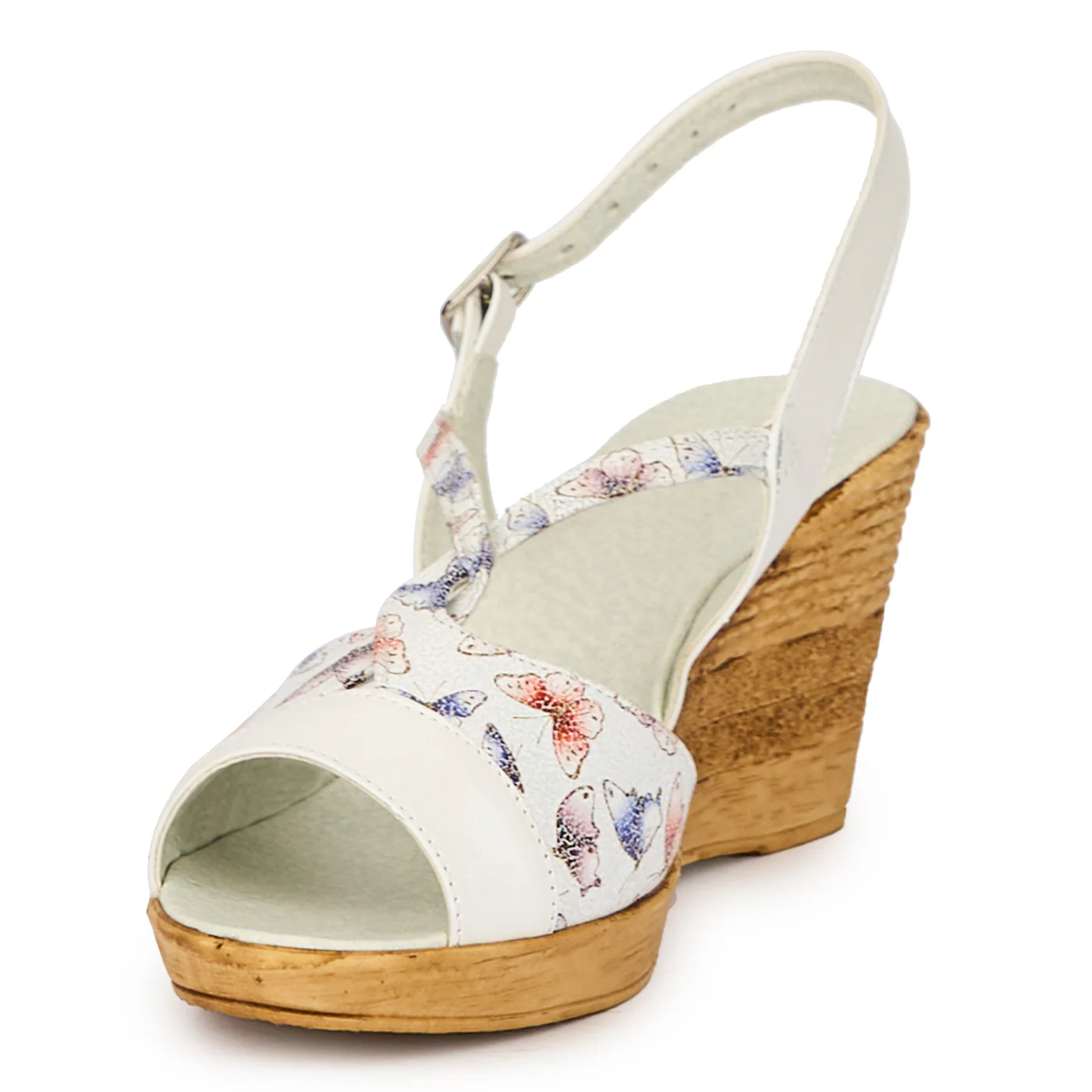 Sandale dama din piele naturala alba cu platforma 15474 - Image 3