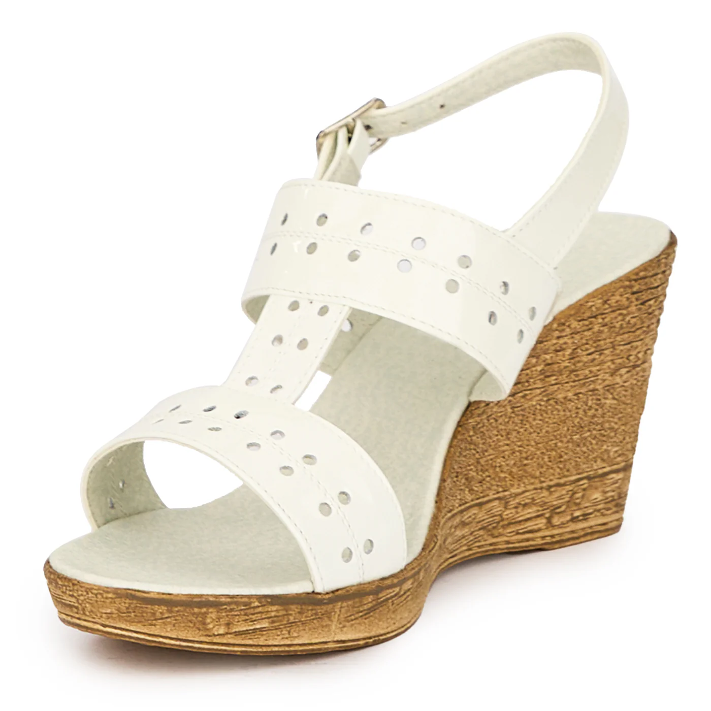 Sandale dama din piele naturala alba cu platforma 15479 - Image 3