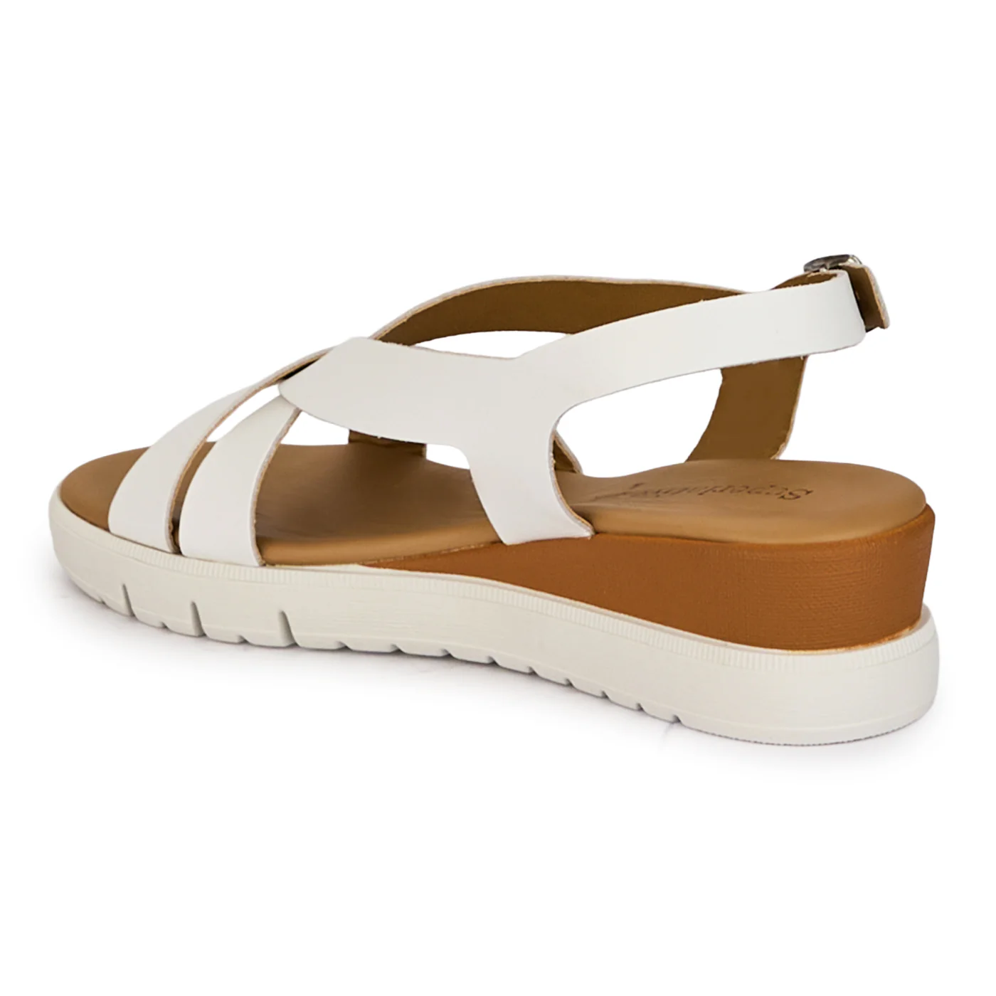 Sandale dama din piele naturala alba cu platforma 4 cm 18345 - Image 2