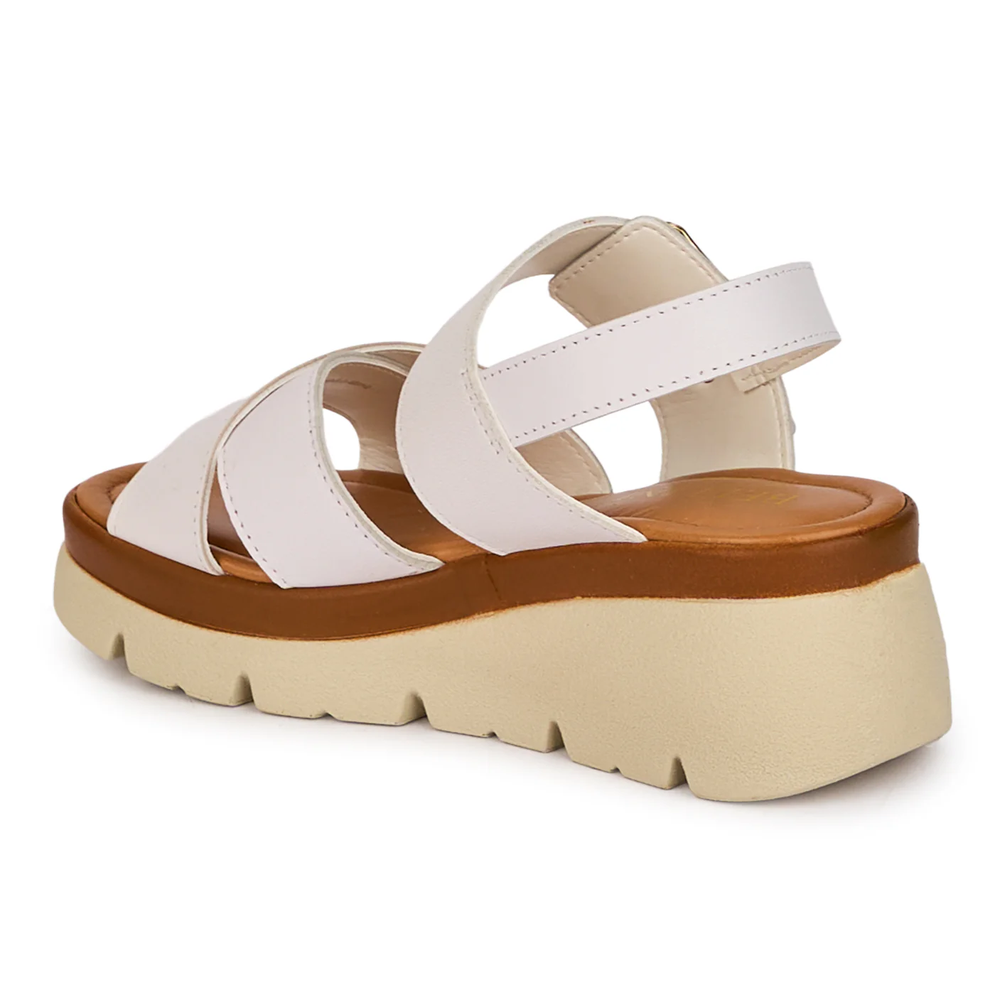 Sandale dama din piele naturala alba cu platforma 5 cm 18465 - Image 2