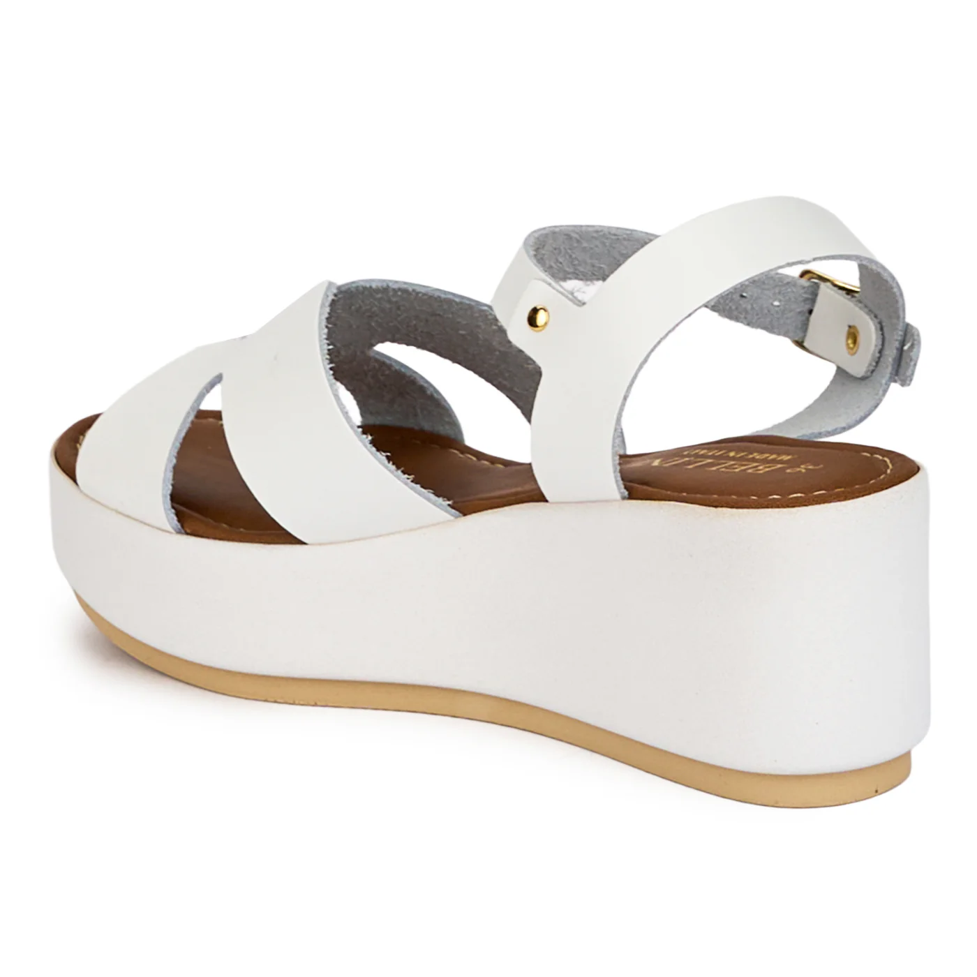 Sandale dama din piele naturala alba cu platforma 6.5 cm 18408 - Image 2