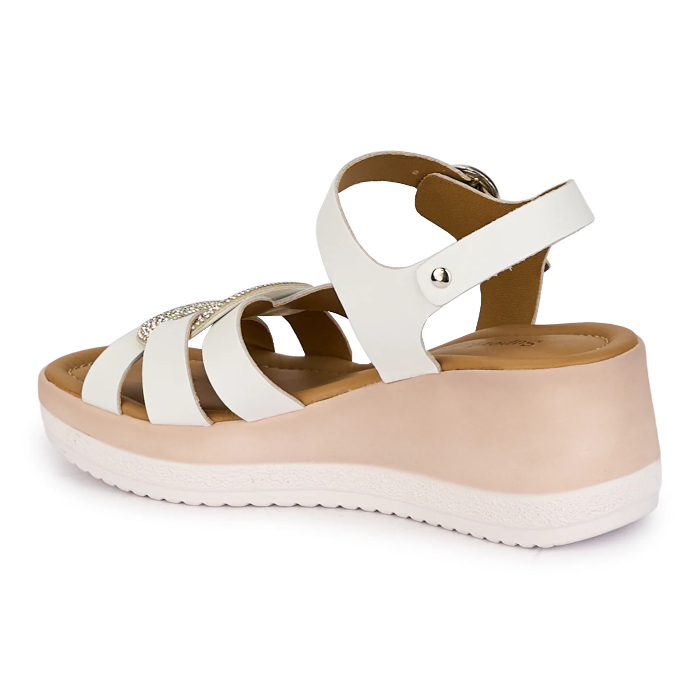 Sandale dama din piele naturala alba cu platforma 6 cm 18350 - Image 2