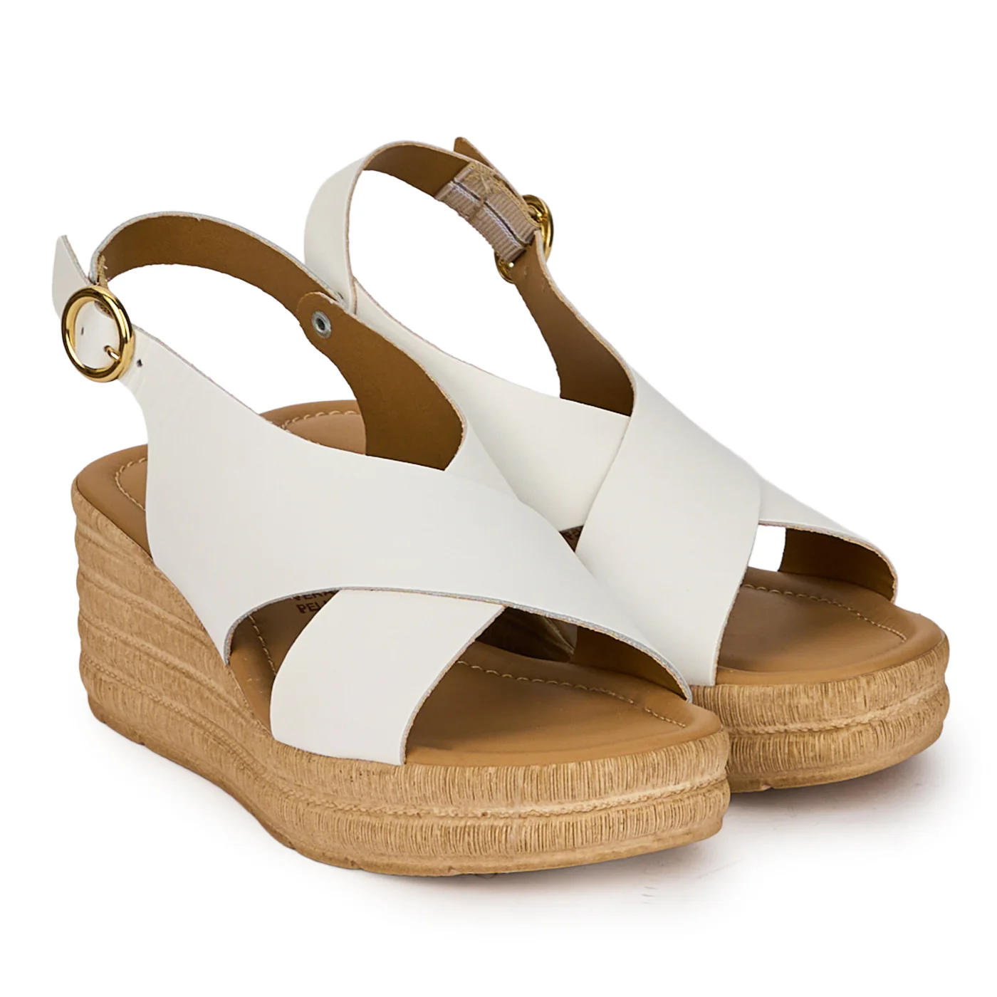 Sandale dama din piele naturala alba cu platforma 6 cm 18352 - Image 4