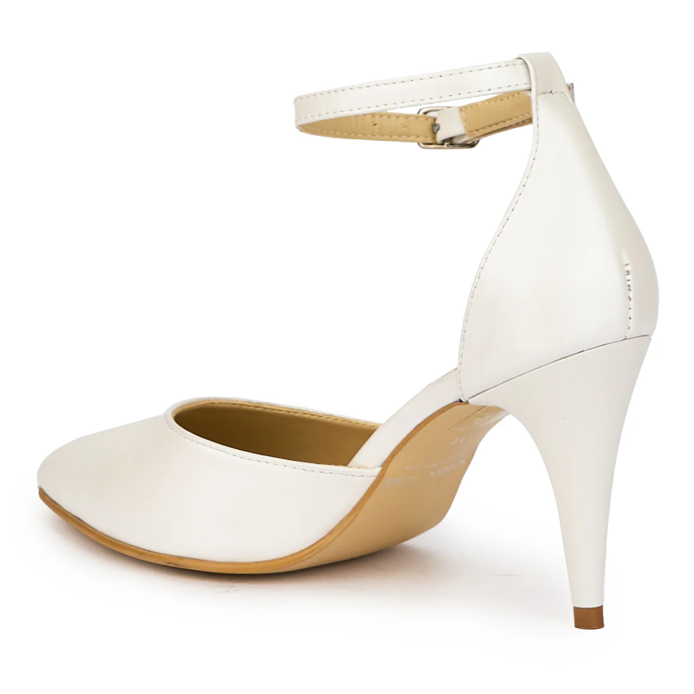 Sandale dama din piele naturala alba cu toc subtire 9.5 cm 15640 - Image 2