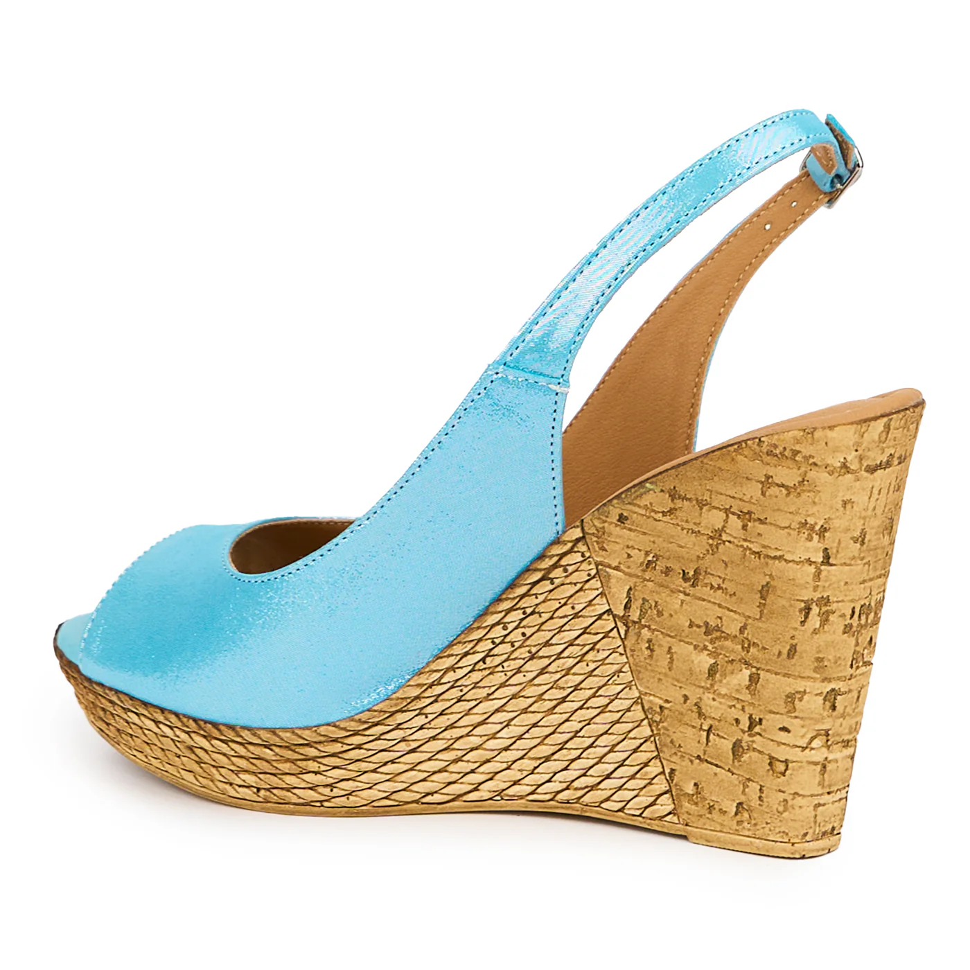 Sandale dama din piele naturala albastra cu platforma 10 cm 15149 - Image 2