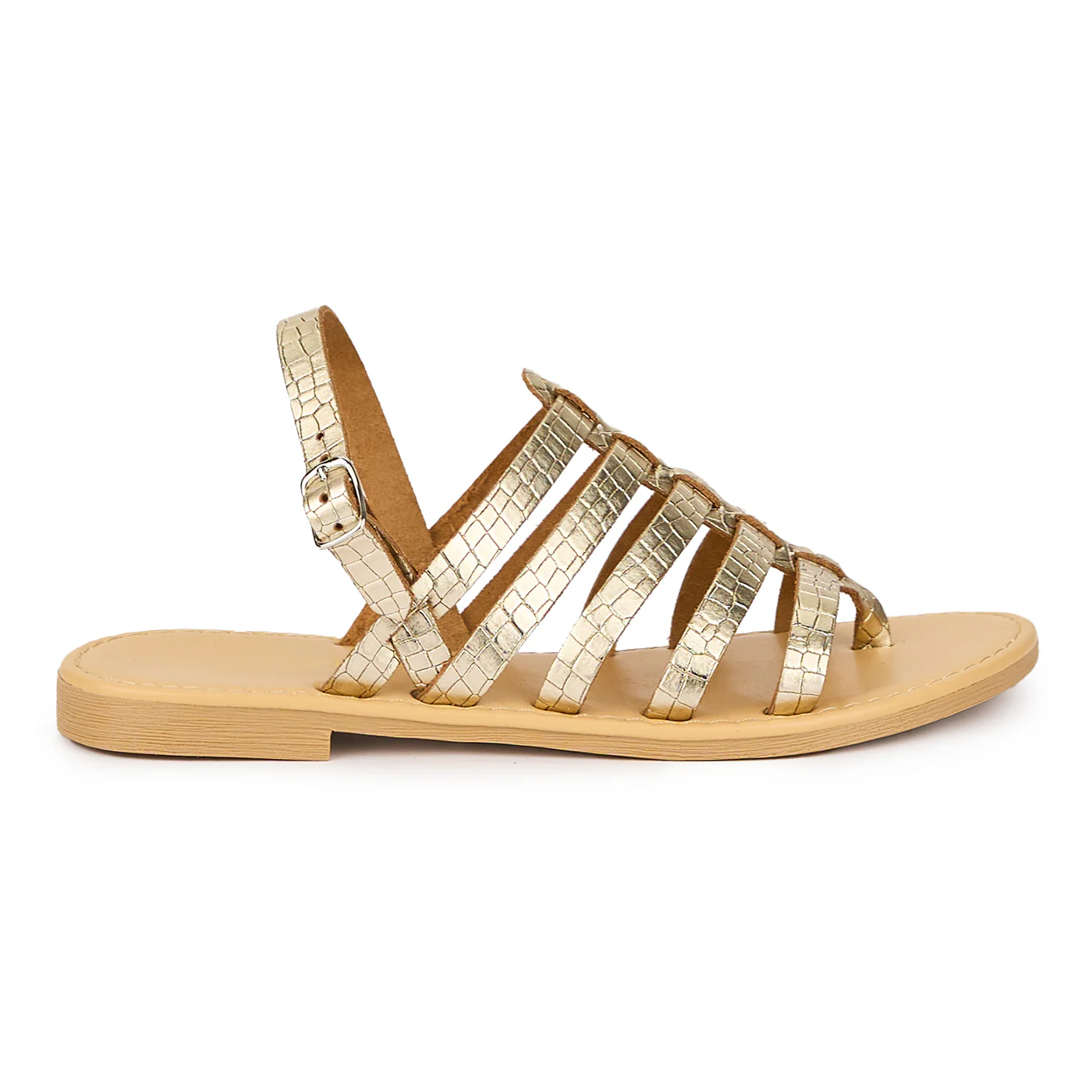 Sandale dama din piele naturala aurie 15375