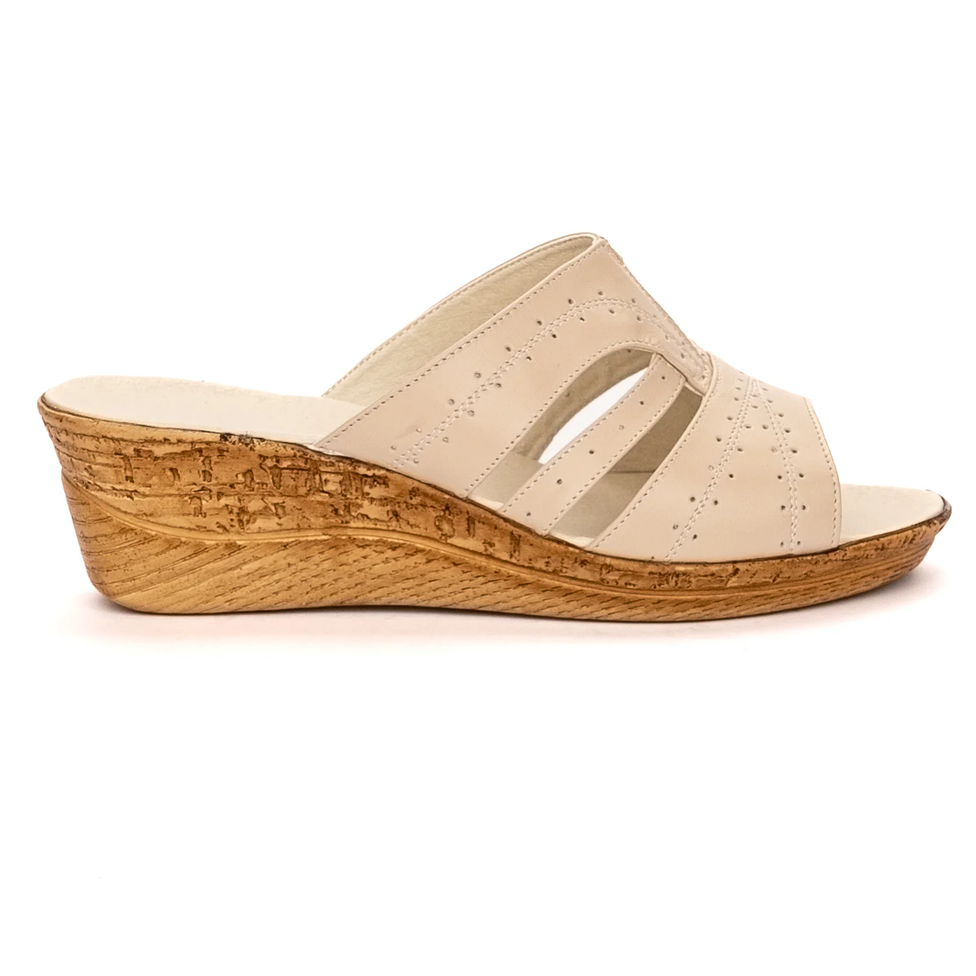 Sandale dama din piele naturala bej 13421