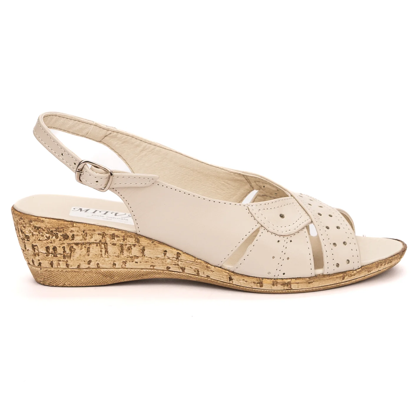 Sandale dama din piele naturala bej 13535