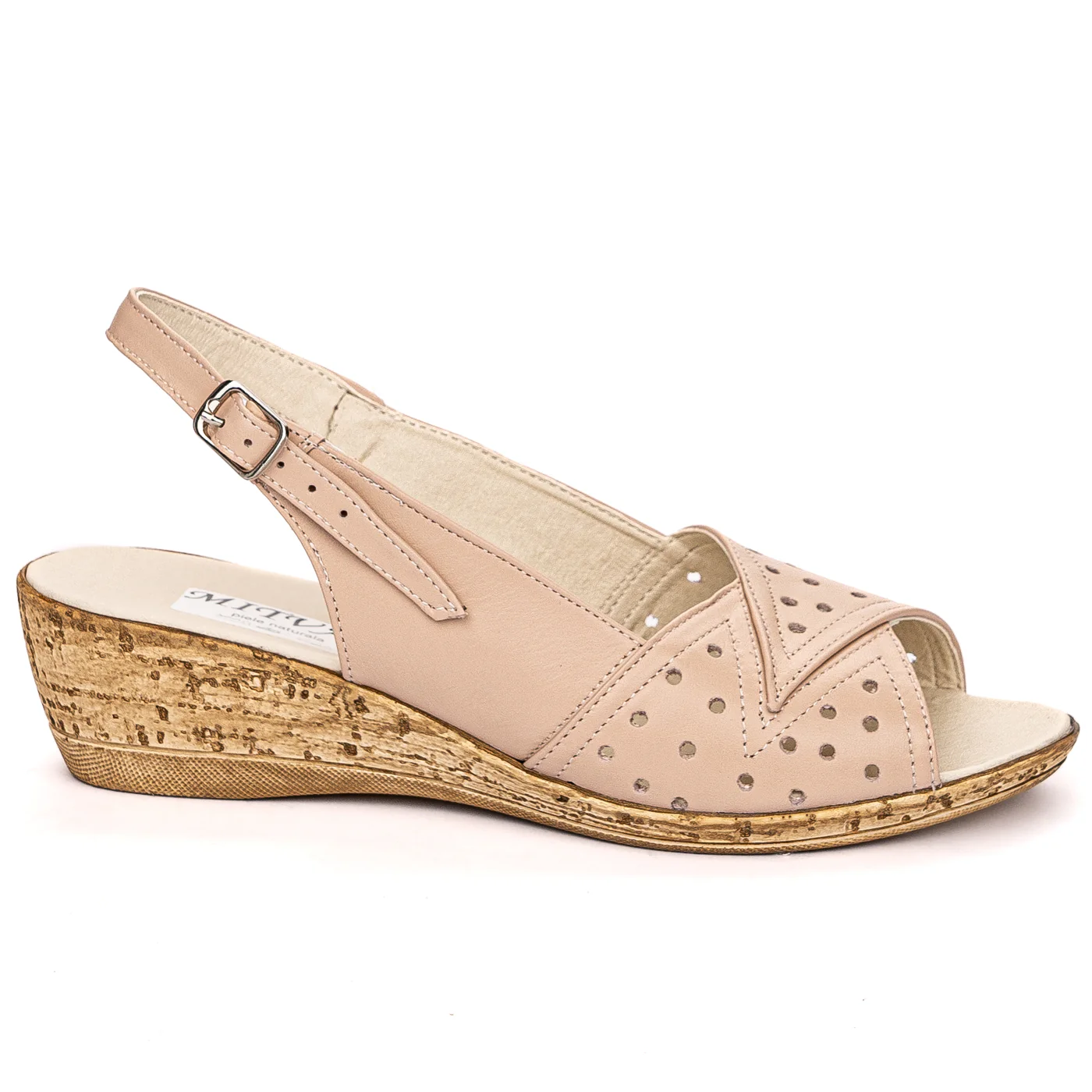 Sandale dama din piele naturala bej 13687