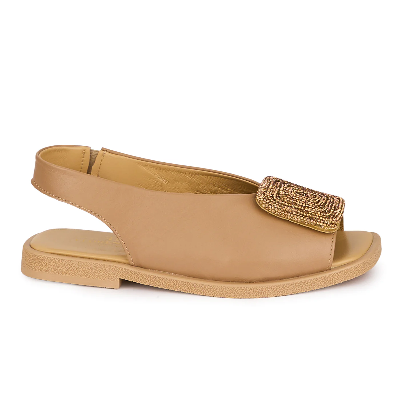 Sandale dama din piele naturala bej 18586