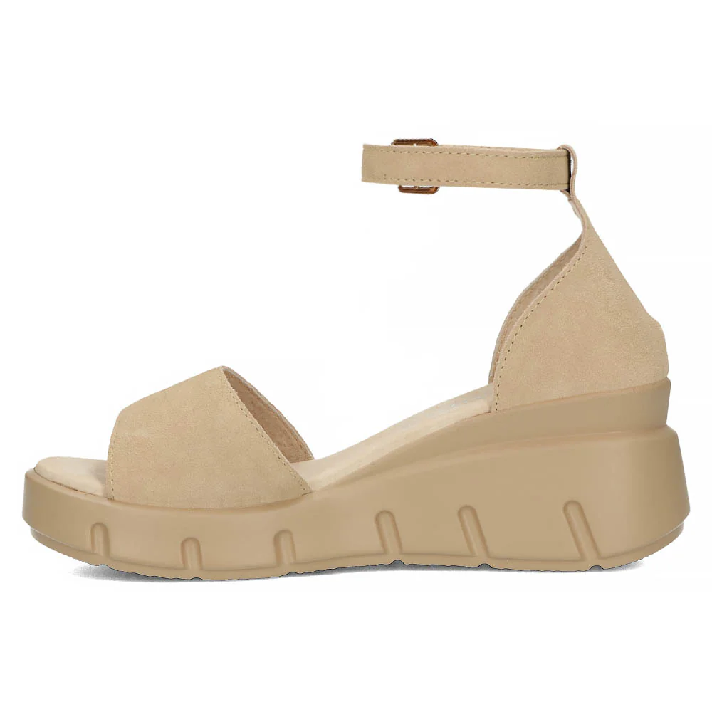 Sandale dama din piele naturala bej cu platforma 13310 - Image 2