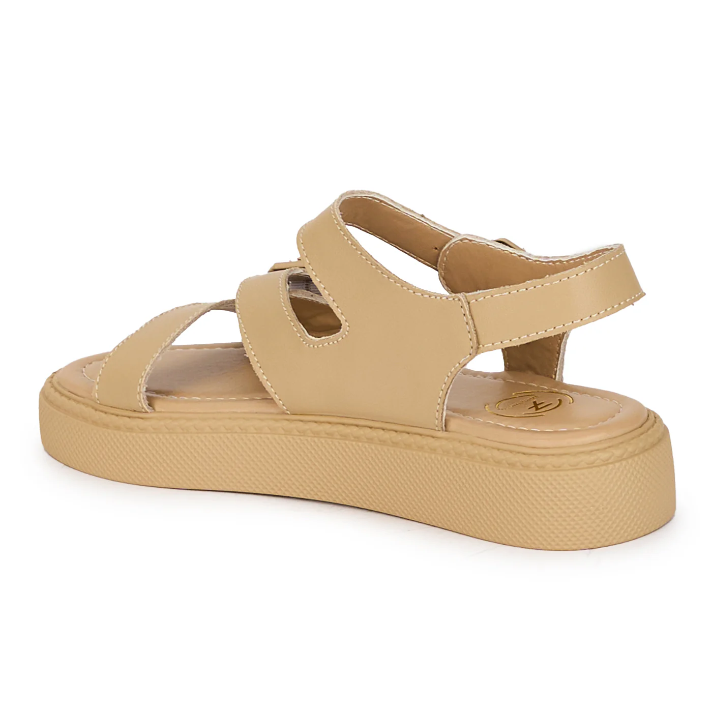 Sandale dama din piele naturala bej cu talpa joasa 18231 - Image 2
