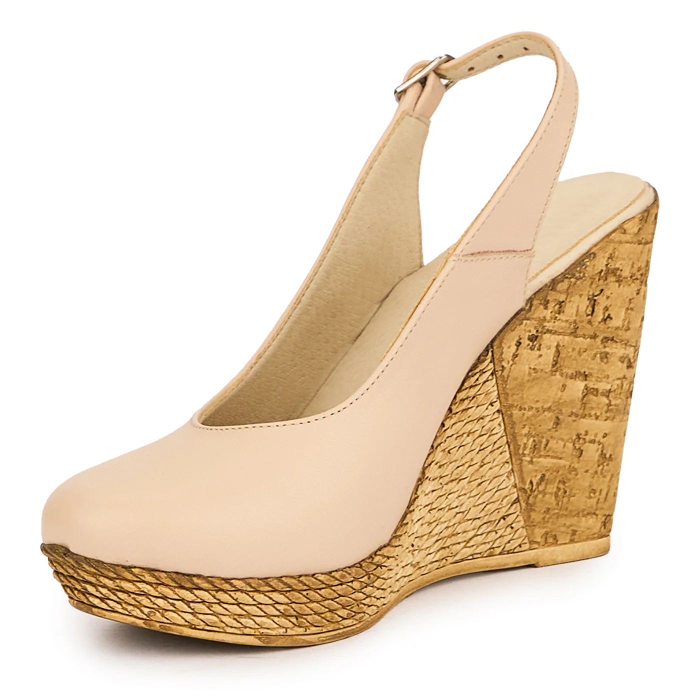 Sandale dama din piele naturala bej-fard cu platforma 10.5 cm 16480 - Image 3