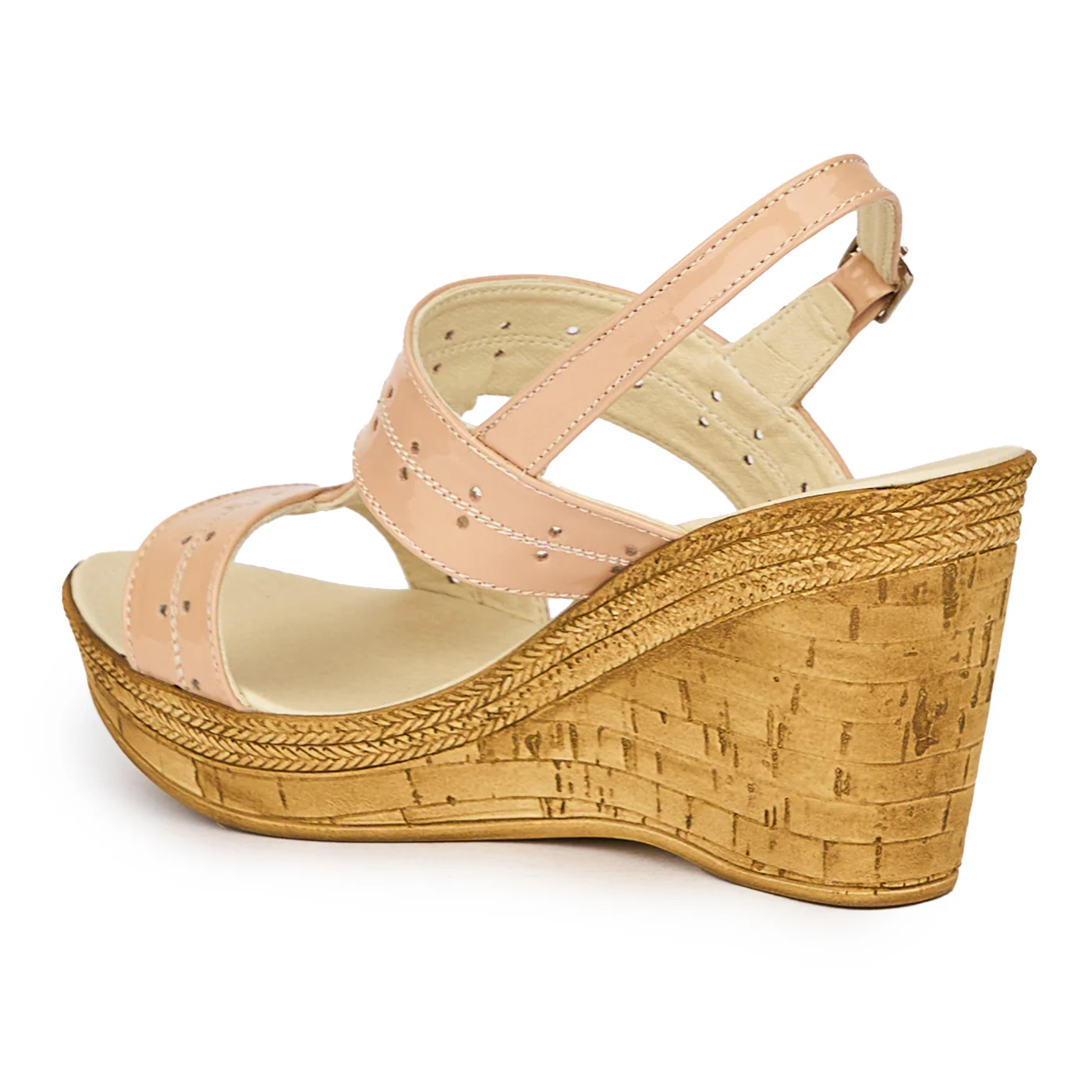 Sandale dama din piele naturala bej-nude cu platforma 9 cm 15584 - Image 2