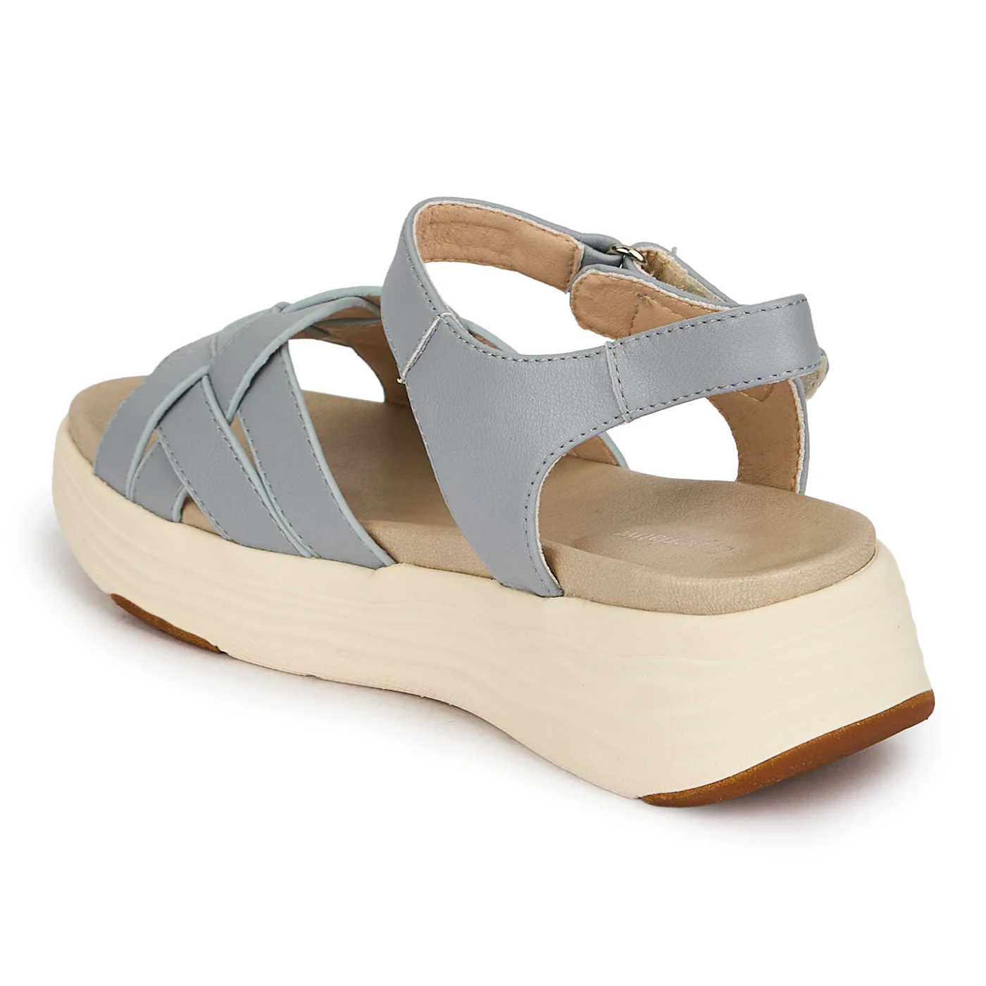 Sandale dama din piele naturala bleu 19734 - Image 2