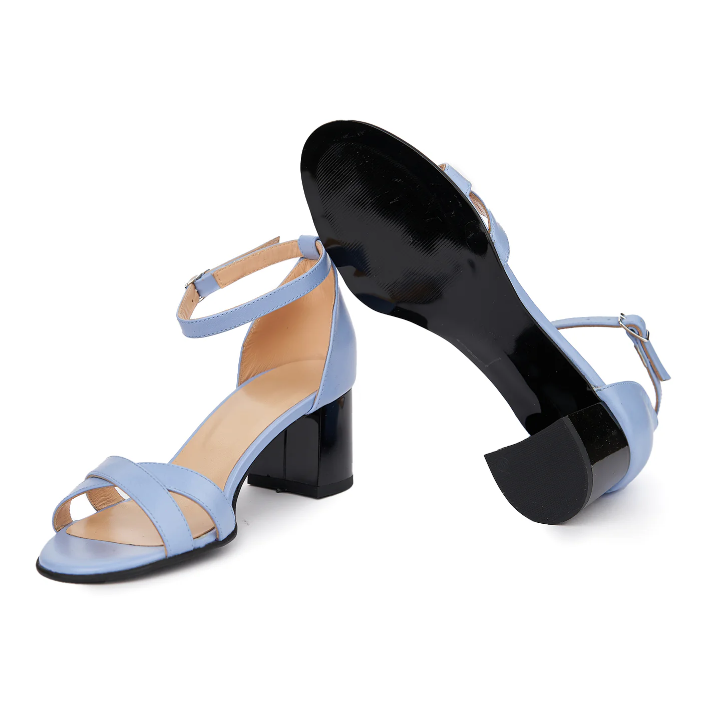 Sandale dama din piele naturala bleu 5417 - Image 3