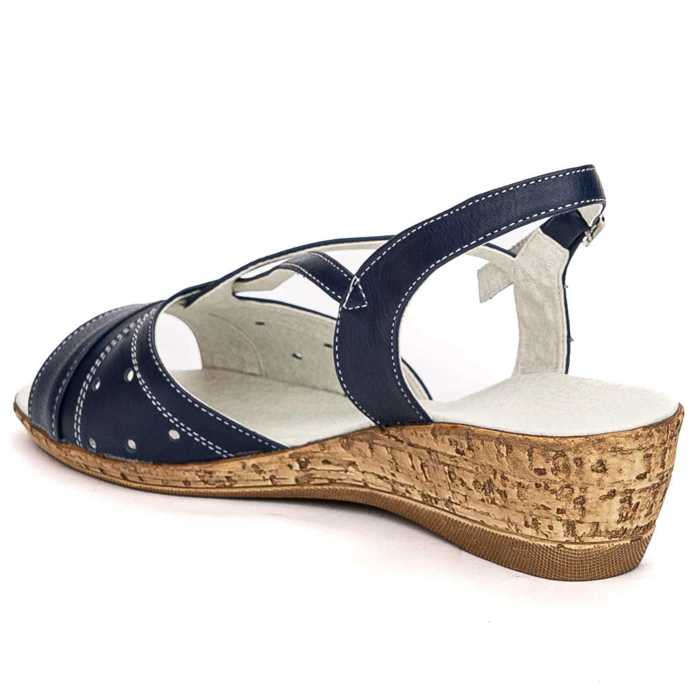 Sandale dama din piele naturala bleumarin 13713 - Image 2