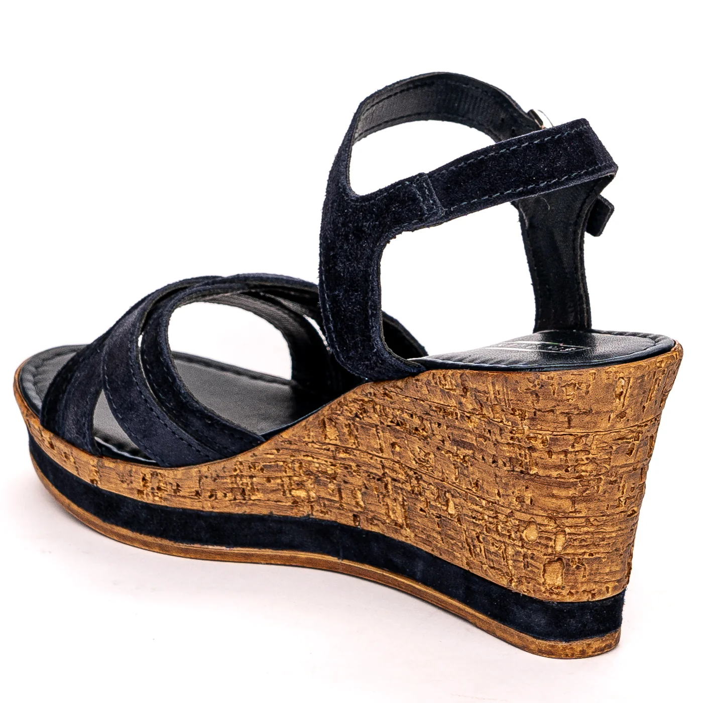 Sandale dama din piele naturala bleumarin cu platforma 13605 - Image 6