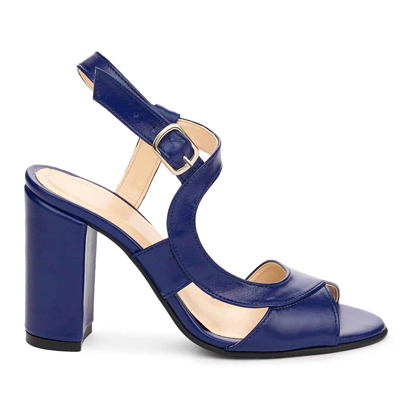 Sandale dama din piele naturala bleumarin toc de 9cm 13096