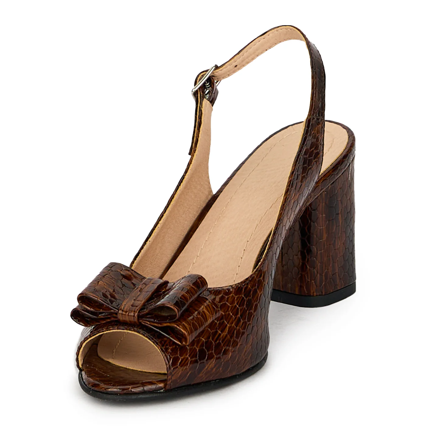 Sandale dama din piele naturala cu toc gros 7.5 cm 17856 - Image 3