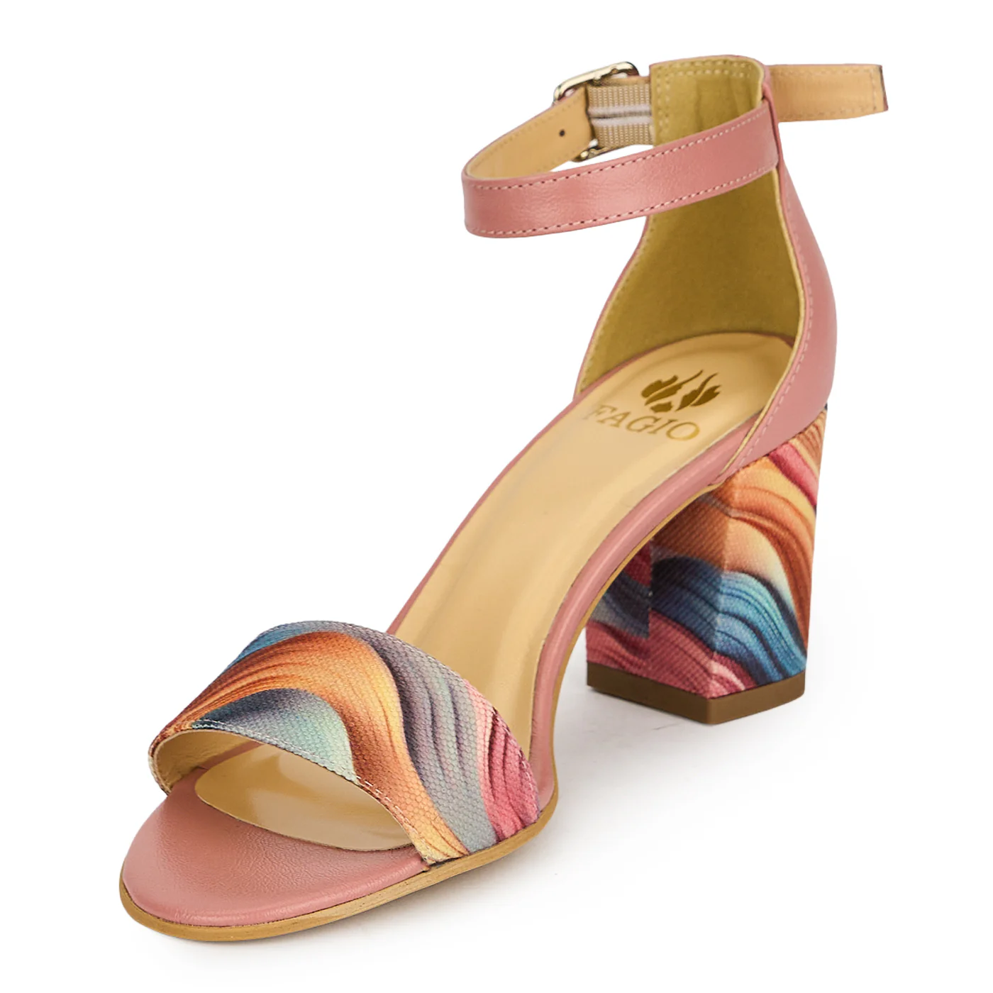 Sandale dama din piele naturala cu toc gros 7 cm 19394 - Image 3
