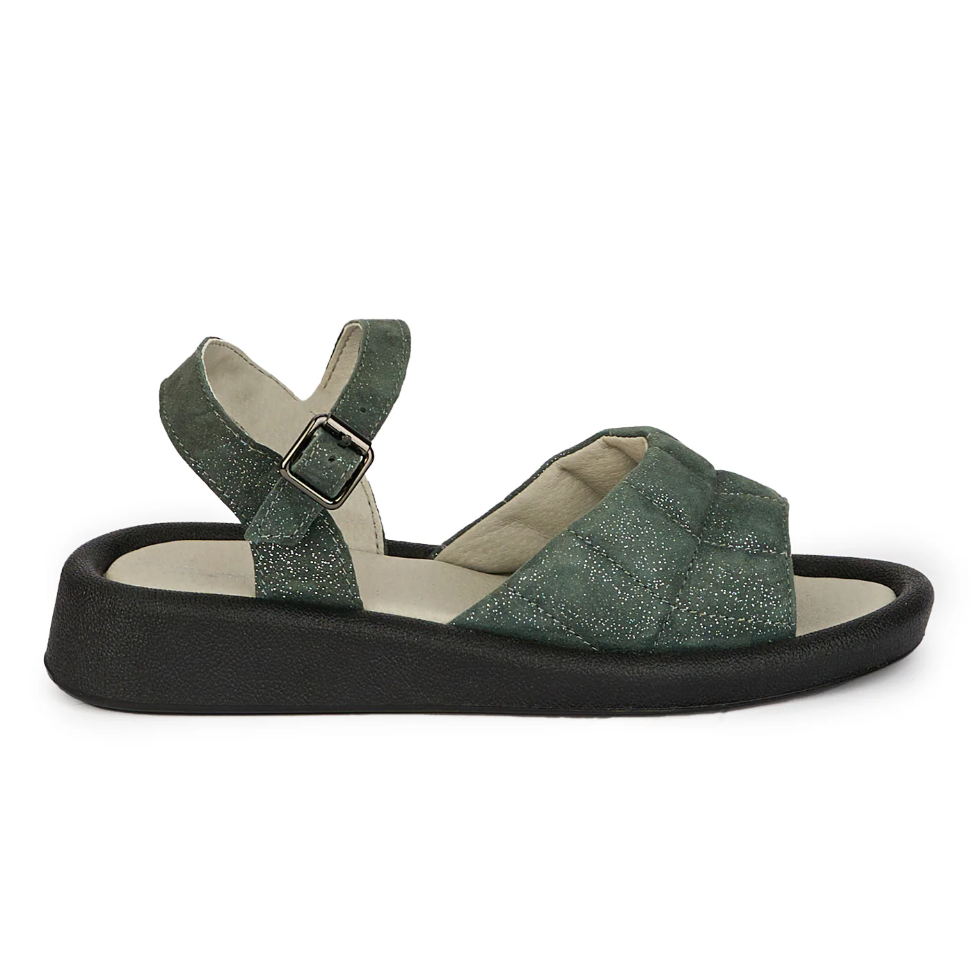 Sandale dama din piele naturala gri metalizat 18134