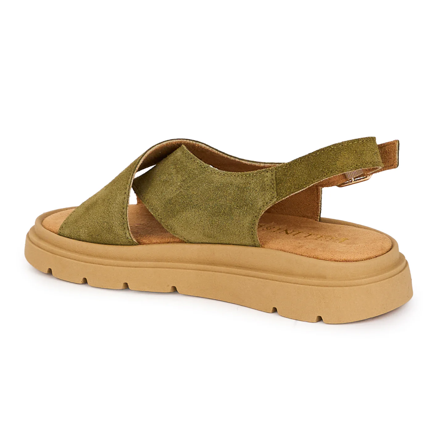 Sandale dama din piele naturala kaki 18457 - Image 2