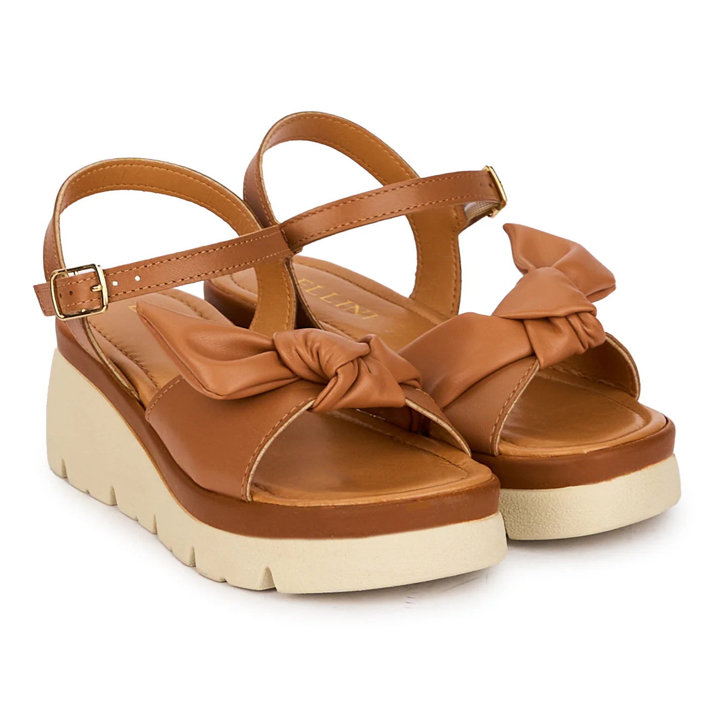 Sandale dama din piele naturala maro  cu platforma 5 cm 18462 - Image 4