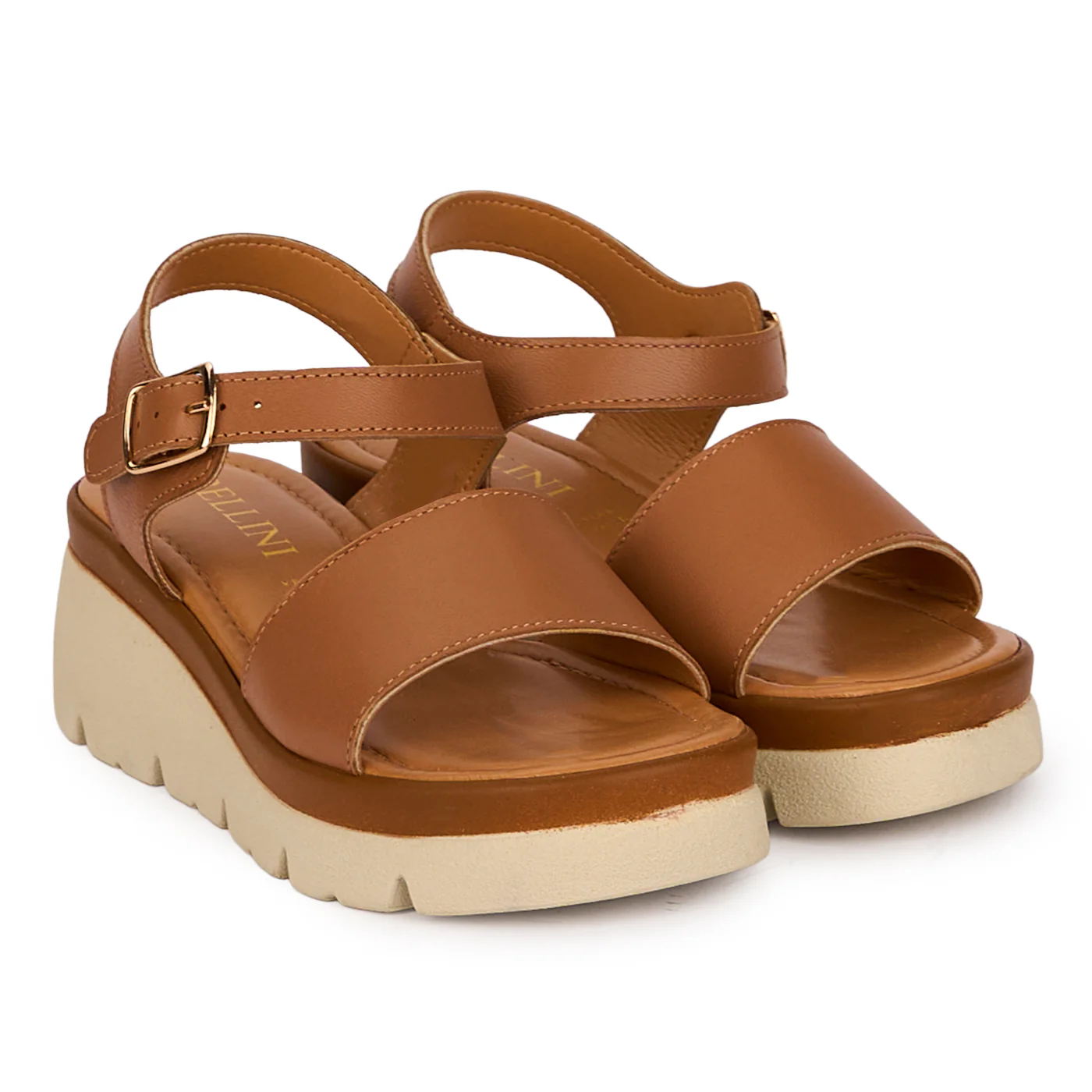 Sandale dama din piele naturala maro cu platforma 5 cm 18577 - Image 4