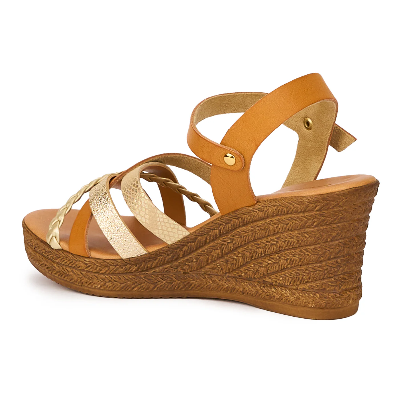 Sandale dama din piele naturala maro cu platforma 7.5 cm 15343 - Image 2
