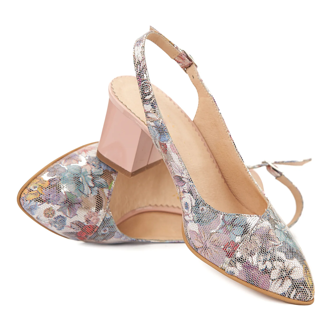 Sandale dama din piele naturala model floral 5011 - Image 5