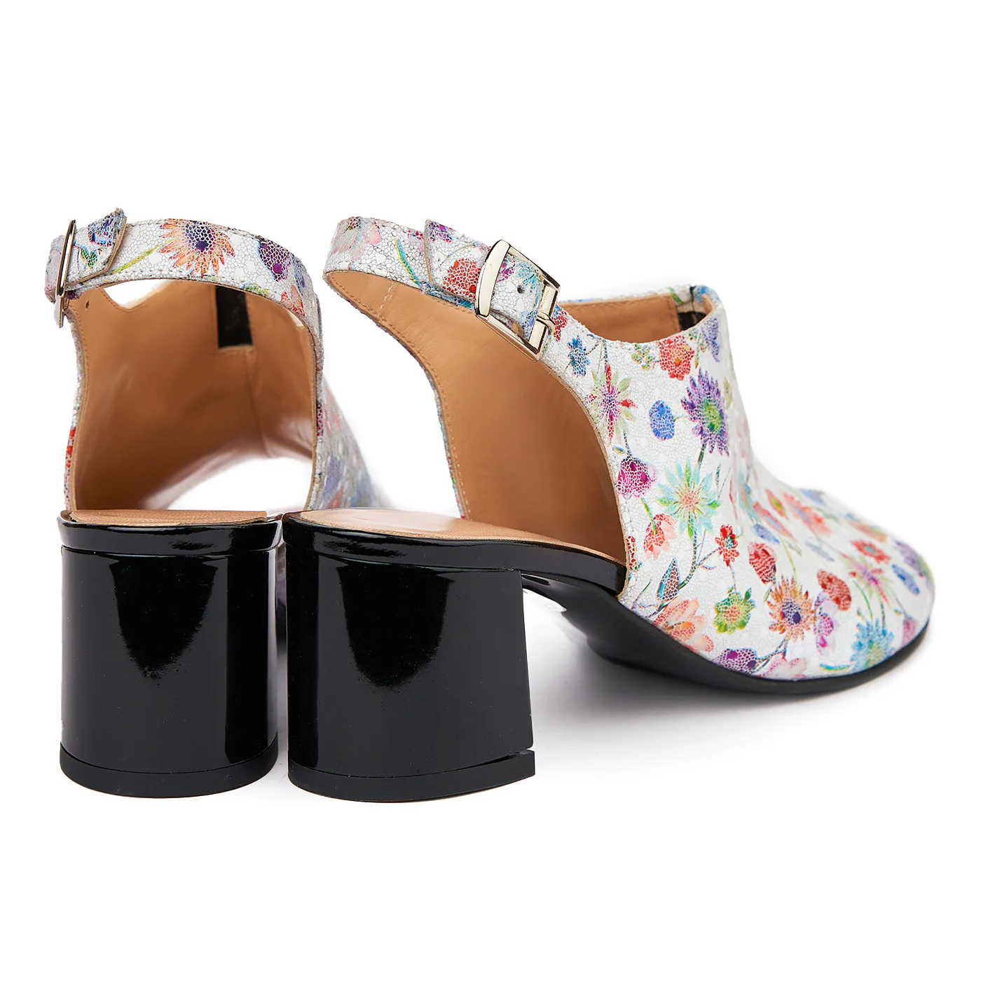 Sandale dama din piele naturala model floral 5437 - Image 2