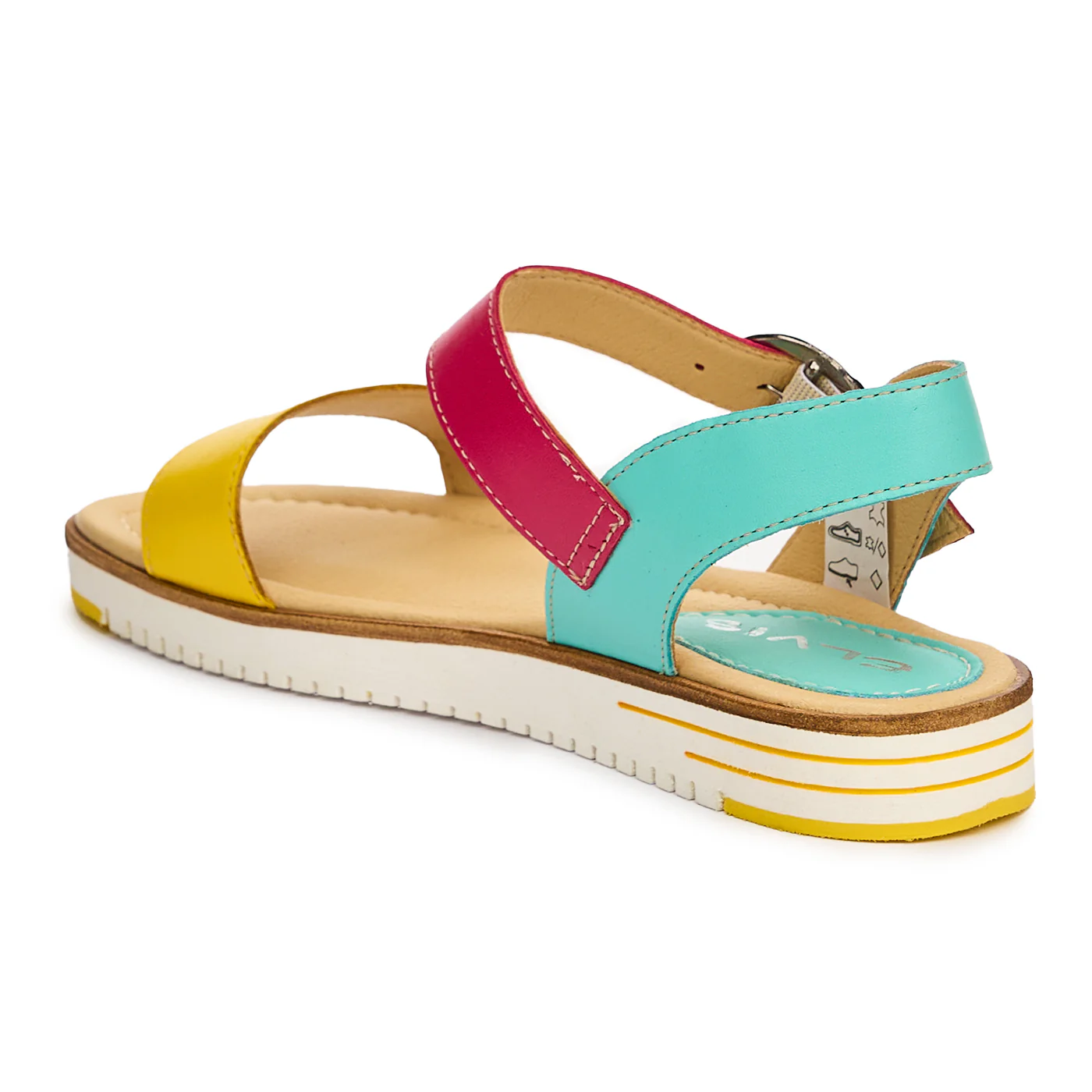 Sandale dama din piele naturala multicolor 13078 - Image 2